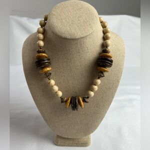 Stone, Wood & Seed Necklace